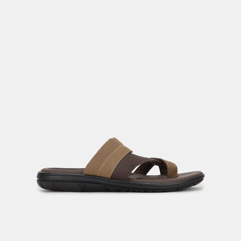 Bata tan casual toe ring slippers for men